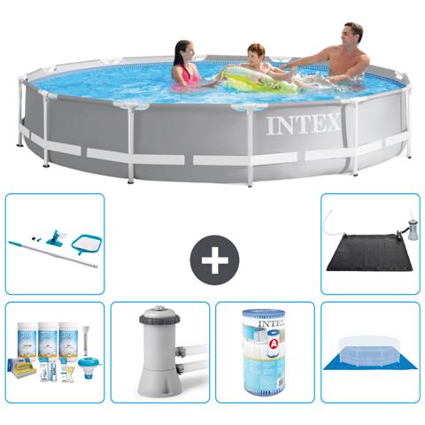 Piscina Fuori Terra - In Giro - 366x76 Cm - Grigio - Include Accessori Coordinati A1944 - Foto 1