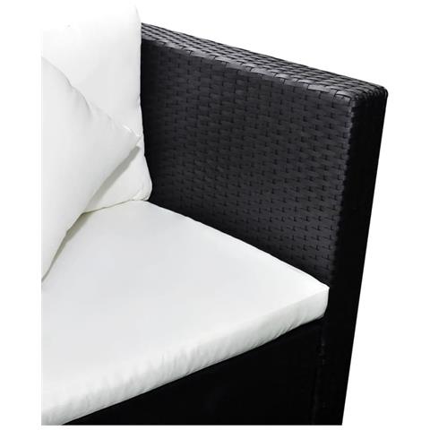 Set Divani Da Giardino 4 Pz Con Cuscini In Polyrattan Nero - Foto 2