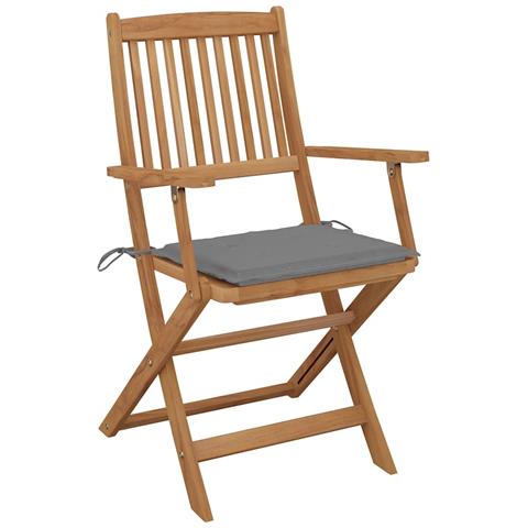 Lusso Casadino -  Sedie Da Giardino Pieghevoli 8 Pz Con Cuscini Massello Acacia - Foto 1