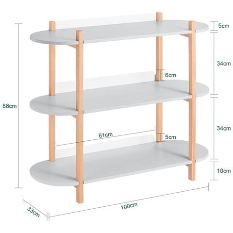 Libreria Multifunzionale Scaffale 100 X 33 X 88 Cm Hstr01-h-hg - Foto 2