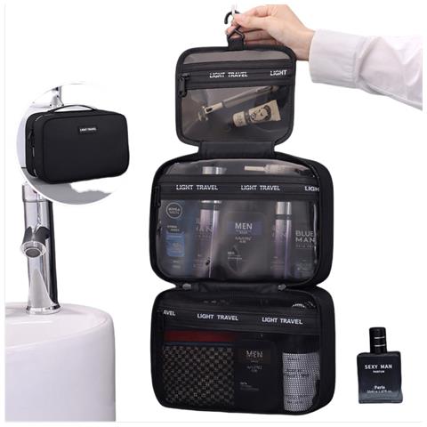 Elegante Beauty Case Da Viaggio In Pelle Pu Per Uomo Blue - Foto 2