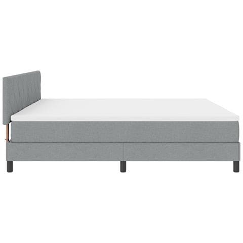Letto Box Spring con Materasso Grigio Chiaro 200x200 cm Tessuto - Foto 9