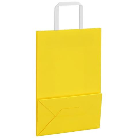 Sacchetti di Carta 250 pz con Manici Gialli 21x11x31 cm - Foto 9