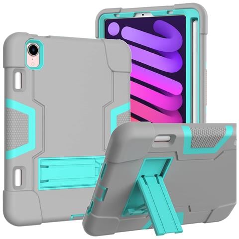 Custodia Per Ipad Mini 6 8.3” Con Supporto E Alloggiamento Per Stilo Grigia - Foto 1