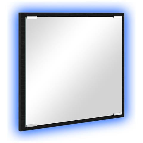 Specchio da bagno LED Rovere Nero 40x8.5x37 cm Legno ingegnerizzato - Foto 1