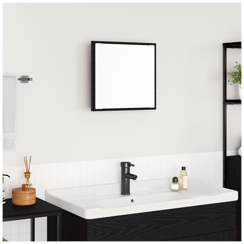 Specchio da bagno LED Rovere Nero 40x8.5x37 cm Legno ingegnerizzato - Foto 2