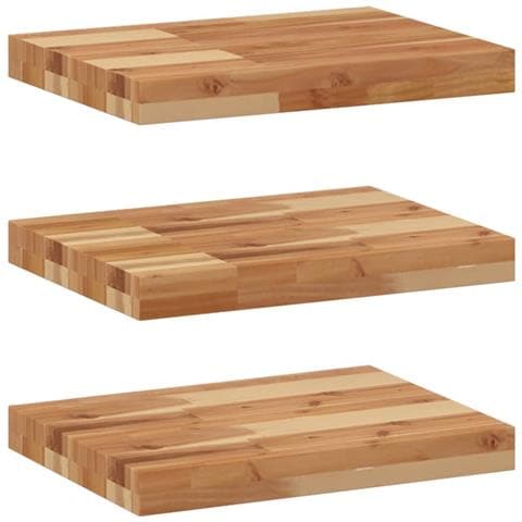 Mensole da Parete 3 pz 60x30x4 cm Legno Acacia Rifinito a Olio - Foto 1