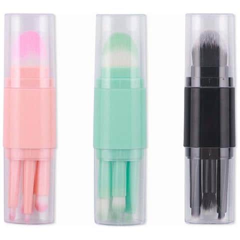 Set Di Pennelli Portatili 5-in-1 - Strumento Di Bellezza Multifunzionale Pink - Foto 2