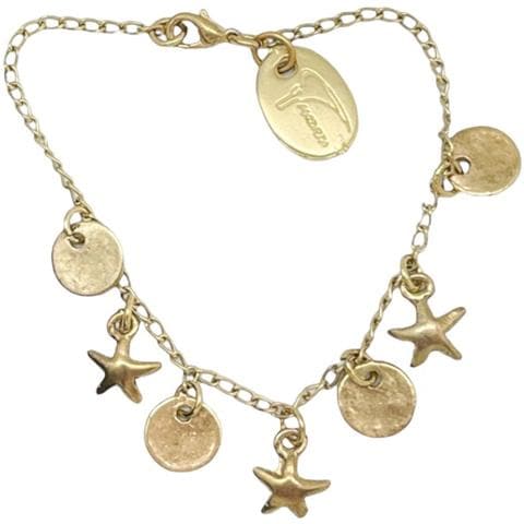 Set Di Stelle, Bracciale Con Ciondolo E Orecchino A Cerchio In Oro - Foto 2