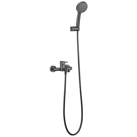 Imex Miscelatore Vasca-doccia Roma Nero Opaco In Ottone E Zama Con Tubo Flessibile Metallico 180 Cm Supporto Doccia Abs Maniglia Rotonda Cartuccia Ceramica Ø35 Mm – Modello Imex-bdr001-4ng - Foto 2