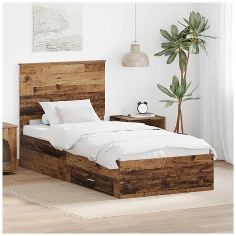 Struttura del letto Legno vecchio 90 x 190 cm Legno multistrato - Foto 2