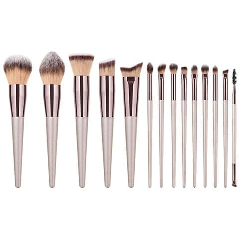 Set Di 14 Pennelli Trucco Con Spugnette E Accessori - Kit Completo Di Pennelli Cosmetici - Foto 3