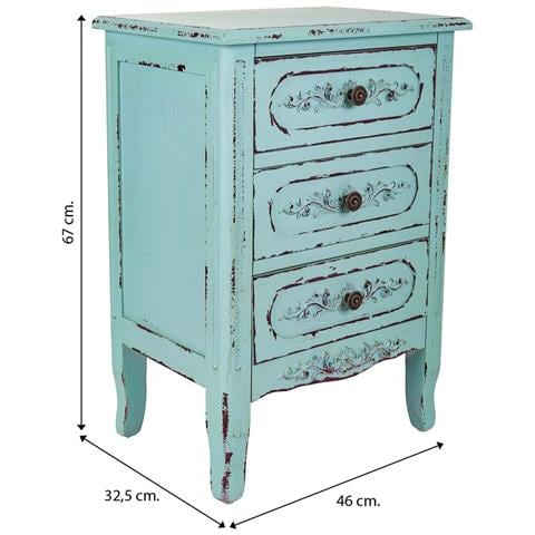 Comodino In Legno Blu 46x32,5x67 - Foto 8