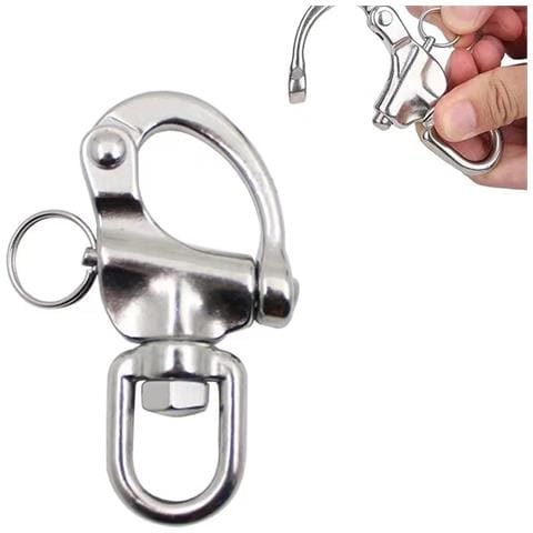 Moschettone A Sgancio Rapido Con Anello Girevole - Acciaio Inossidabile 316, 8.7cm X 8.7cm, Rilascio Rapido A Una Mano - Foto 2