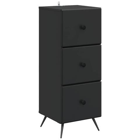 Mobile con Cassetti Nero 33 x 34,5 x 90 cm Legno ingegnerizzato - Foto 1