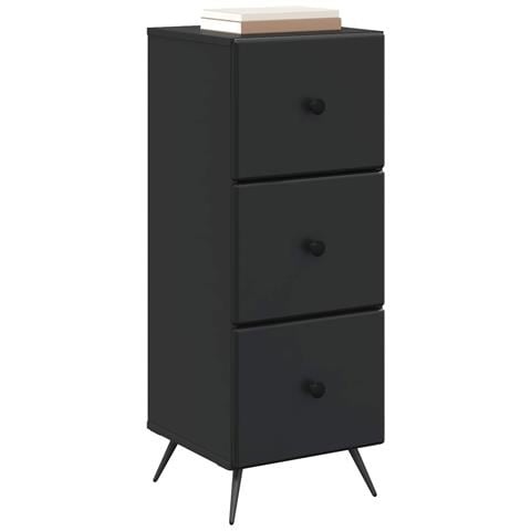 Mobile con Cassetti Nero 33 x 34,5 x 90 cm Legno ingegnerizzato - Foto 2