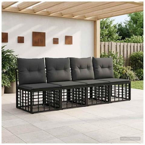 Divano da Giardino 4 Posti Senza Braccioli 4 pcs - Foto 2