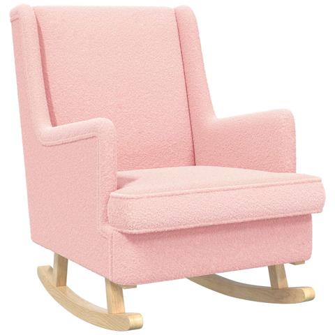 Sedia a dondolo Rosa 62 x 80 x 85 cm Tessuto in Lana di Pecora - Foto 1
