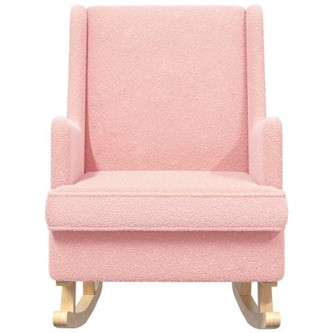 Sedia a dondolo Rosa 62 x 80 x 85 cm Tessuto in Lana di Pecora - Foto 2