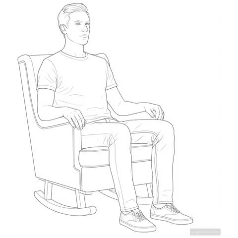 Sedia a dondolo Rosa 62 x 80 x 85 cm Tessuto in Lana di Pecora - Foto 9