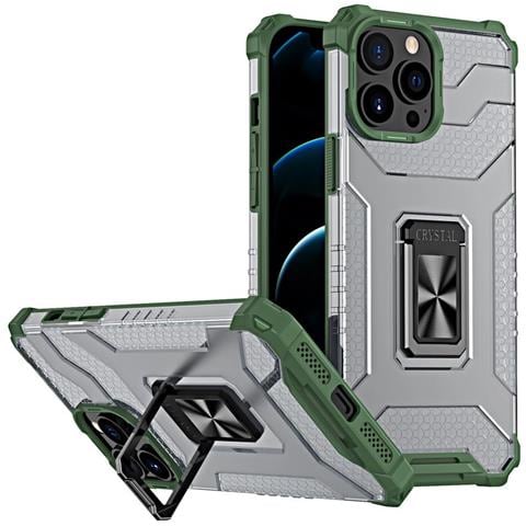 Custodia Rigida Con Supporto A Cavalletto Per Iphone 13 Pro Max Verde - Foto 2