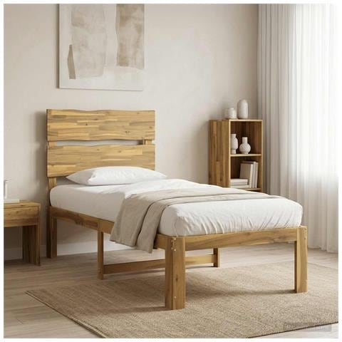 Letto Singolo con Testiera ROSTOCK Bianco 90 x 200 cm - Foto 2