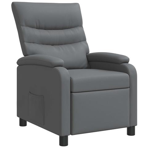 Poltrona reclinabile Grigio Similpelle - Foto 1
