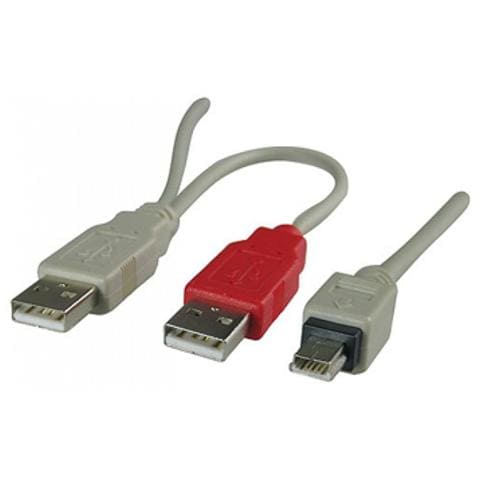 ICOC USB2-PW3 - Cavo USB 2.0 ad Y 2xA maschio / mini B maschio 0,6 m - Foto 2