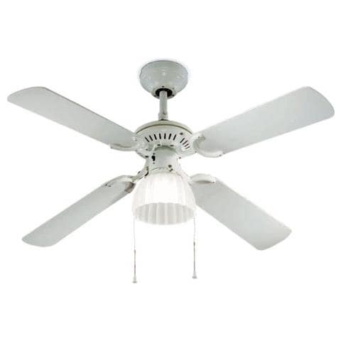 7064B Ventilatore da Soffitto 4 Pale con Kit Luce Diametro 105 cm Colore Bianco - Foto 4