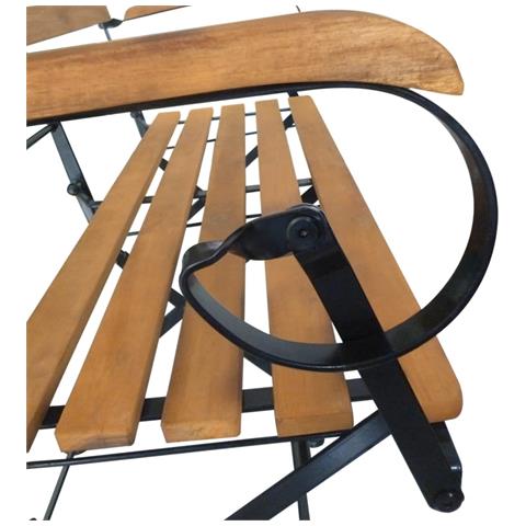 Panchina da Giardino Pieghevole 112 cm Legno Massello di Acacia - Foto 2