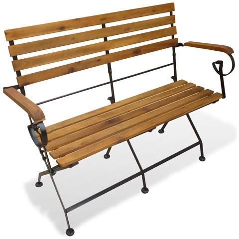 Panchina da Giardino Pieghevole 112 cm Legno Massello di Acacia - Foto 1
