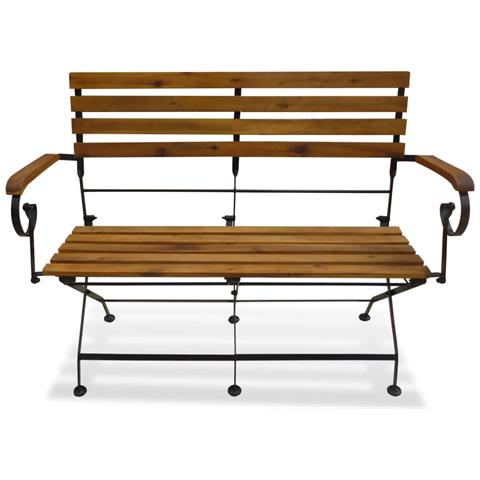 Panchina da Giardino Pieghevole 112 cm Legno Massello di Acacia - Foto 6
