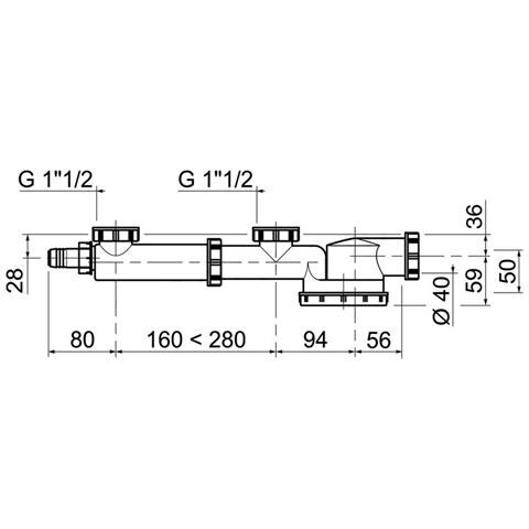 Spazio A Doppiù Cucina Risparmio Di Rifiuti Sifone Lavandino 12 ingresso 40 Millimetri Lavastoviglie X - Foto 2