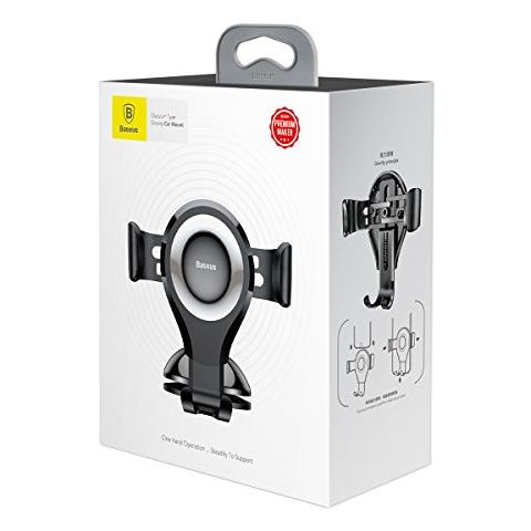 Supporto Per Smartphone Da Auto A Gravità Da Fissare Al Cruscotto, Nero / Argento - Foto 1