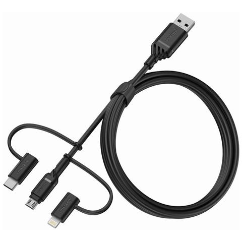 Cavo 3IN1 USB-A Lighting USB-C Colore Nero - Foto 1