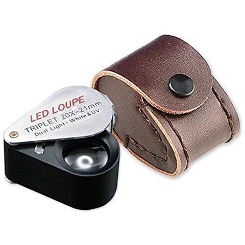 Ingrandimento Mini Folding 21 Millimetri Ottica Lens Gioiellieri Di Vetro Dellobiettivo Della Lente Di Ingrandimento Con Luce A Led Per Map Gioielli Diamanti Gemme Monete Francobolli (20 X Ingrandimento Led E Luci Uv)  - Foto 4