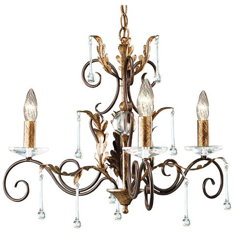Lampadario 3 Luci Bronzo, Design Foglie Floreali Oro, E14 - Foto 2