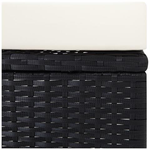 Sedia Da Giardino Reclinabile Con Cuscino In Polyrattan Nero - Foto 2