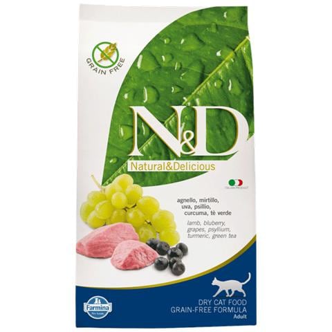 Cibo per Gatti N&D Grain Free Feline Adult Agnello e Mirtillo 300 gr - Foto 1
