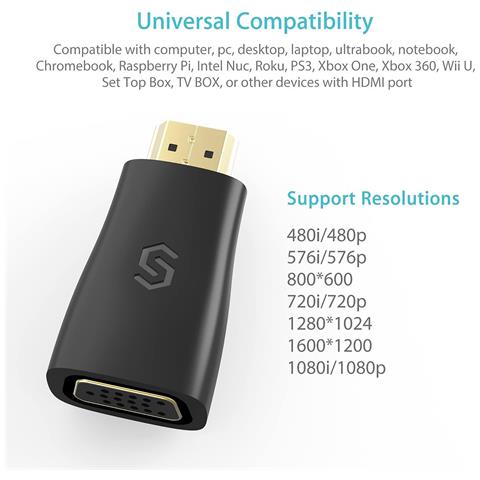 Adattatore Convertitore Video Hdmi To Vga Plug And Play Full Hd 60hz Notebook - Foto 5