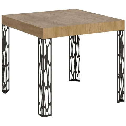 Tavolo Allungabile 90x90/246 Cm Ghibli Telaio Antracite - Quercia Natura - Foto 5