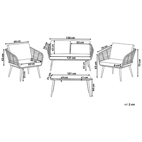 Set Di Divani Corinth Ii Rattan Sintetico Naturale - Foto 8