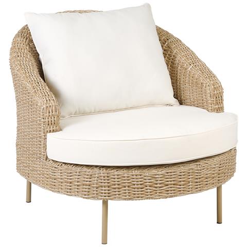 Poltrona Da Giardino Rattan Naturale Con Ottomana Arcille - Foto 2