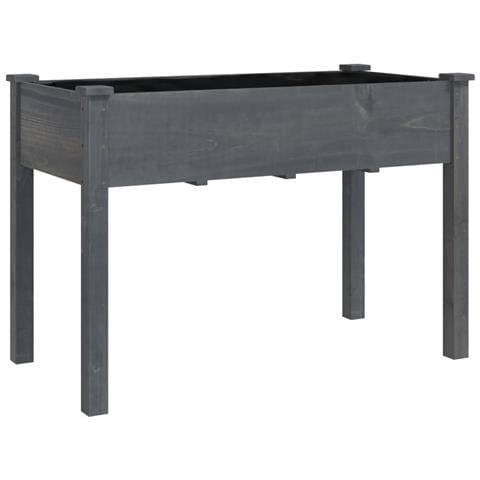 Fioriera Con Fodera Grigia 118x59x76cm Legno Massello Di Abete - Foto 1