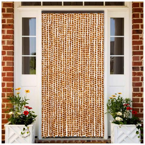 Tenda Antimosche Ocra E Bianca 118x220 Cm In Ciniglia - Foto 1