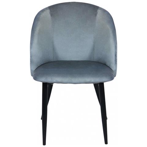 Sedia Poltrona Da Interno Ingresso Salotto Con Struttura In Acciaio E Seduta Rivestita In Velluto Colorato Camy - Gray - Foto 1