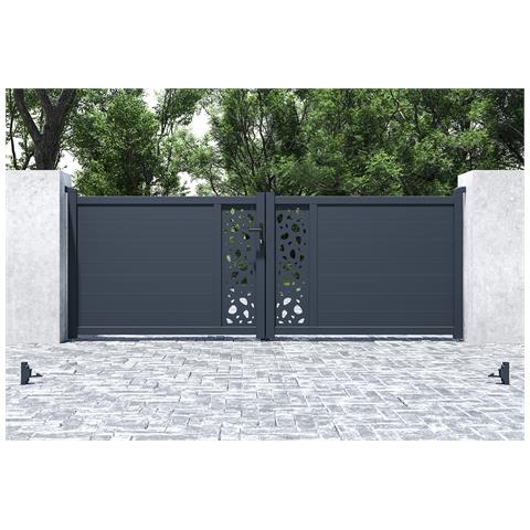 Cancello Battente 3,5m Sunny H. 120 Alluminio Grigio - Foto 2