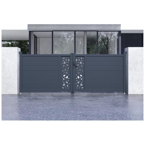 Cancello Battente 3,5m Sunny H. 120 Alluminio Grigio - Foto 8