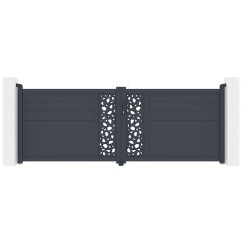 Cancello Battente 3,5m Sunny H. 120 Alluminio Grigio - Foto 1