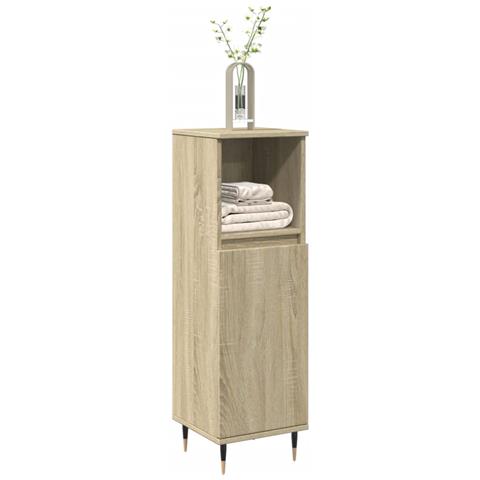 Armadietto Da Bagno Rovere Sonoma 30x30x100cm Legno Multistrato - Foto 1